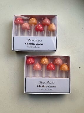 Meri Meri mushroom birthday candles BNIB